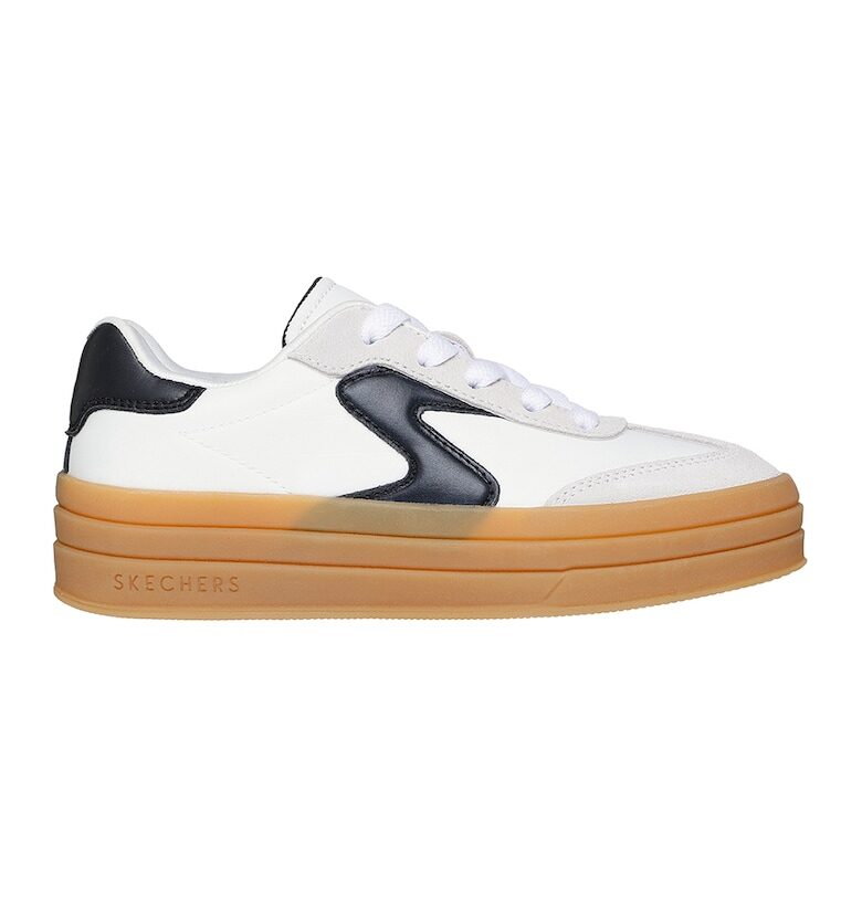 Спортни обувки Zinger Lift със синтетика и велур - Черен/Бял/Карамел Skechers