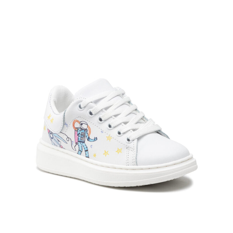 Спортни обувки за момче - Фон дьо тен - 300121238 - Бели - Естествена кожа - Бял Foundation