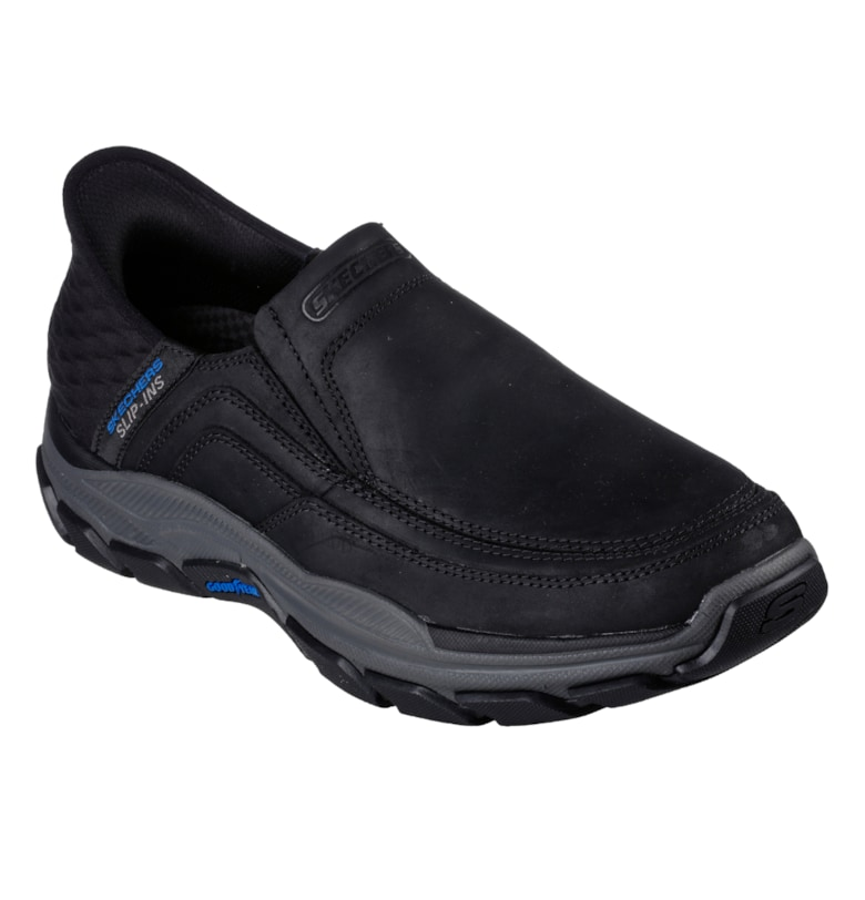Спортни обувки - мъжки -  RESPECTED ELGIN 204810-BLK черни - SLIP INS - екологична кожа - Skechers