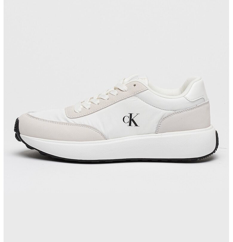 Спортни обувки от велур с текстил - Черен/Бял CALVIN KLEIN JEANS