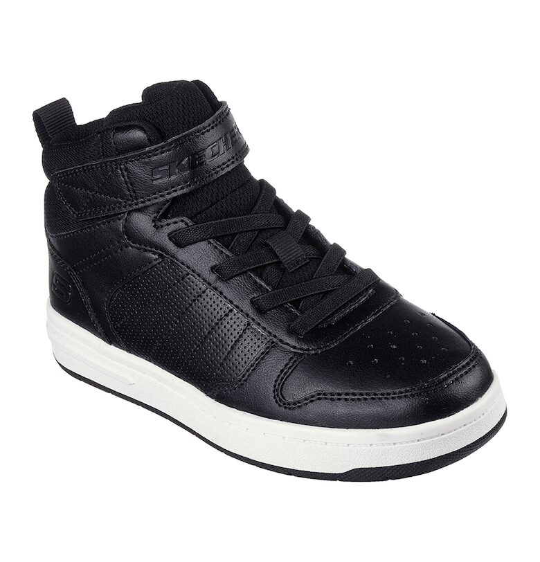 Спортни обувки от еко кожа с Smoothstreet - Бял/Черен Skechers