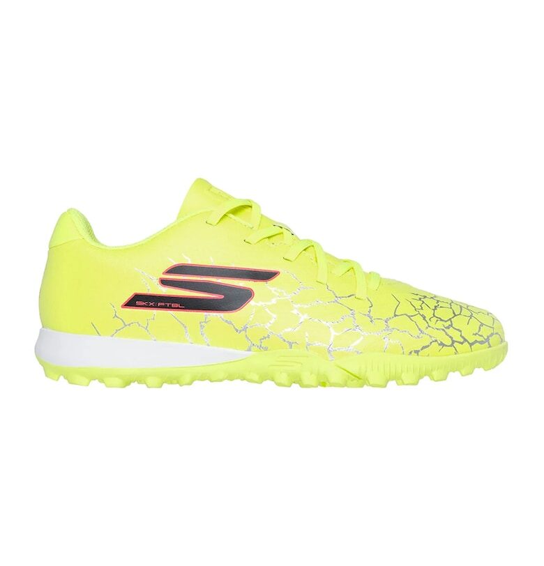 Спортни обувки от еко кожа с графичен дизайн - Сламеножълт/Сребрист Skechers