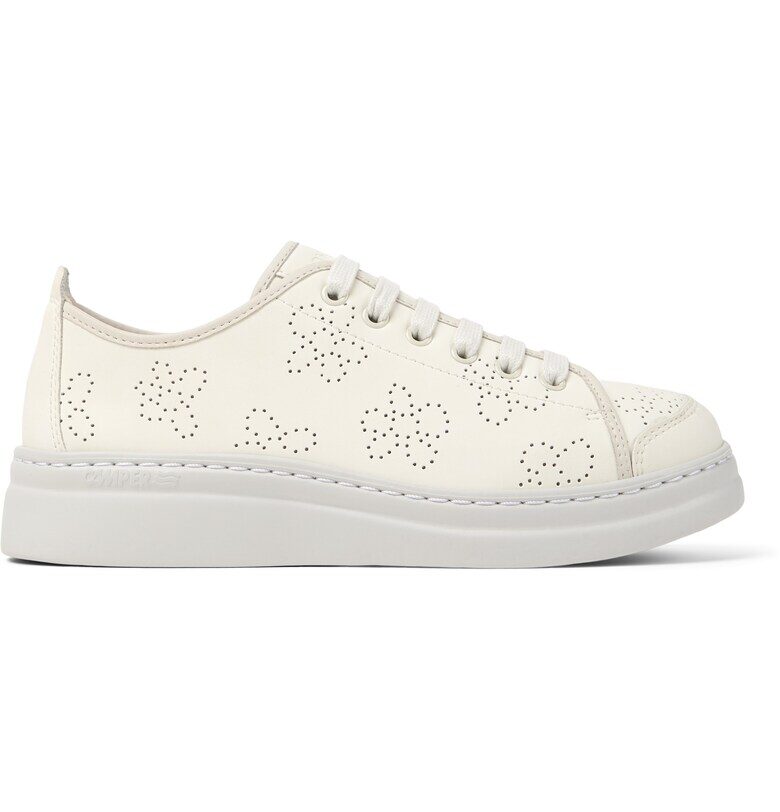 Спортни обувки от кожа Runner Up с перфорации - Бял Camper