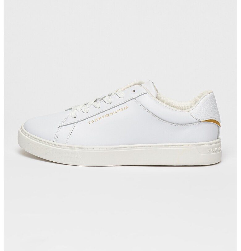 Спортни обувки от кожа с контрасти - Бял Tommy Hilfiger