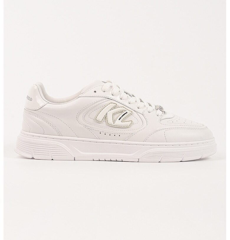 Спортни обувки от кожа с лого - Бял Karl Lagerfeld