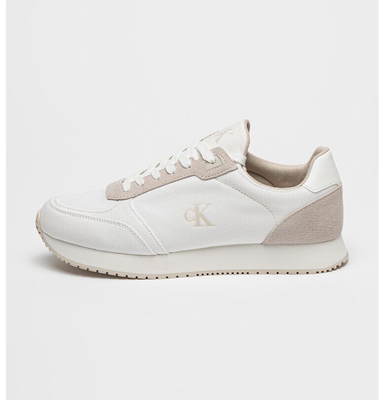 Спортни обувки под глезена с лого - Бял/Бежов CALVIN KLEIN JEANS
