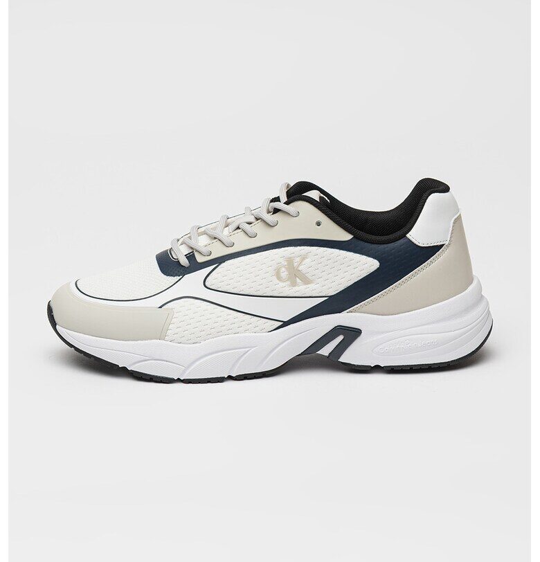 Спортни обувки под глезена с лого - Бял/Ултрамарин синьо/Сиво-бежов CALVIN KLEIN JEANS