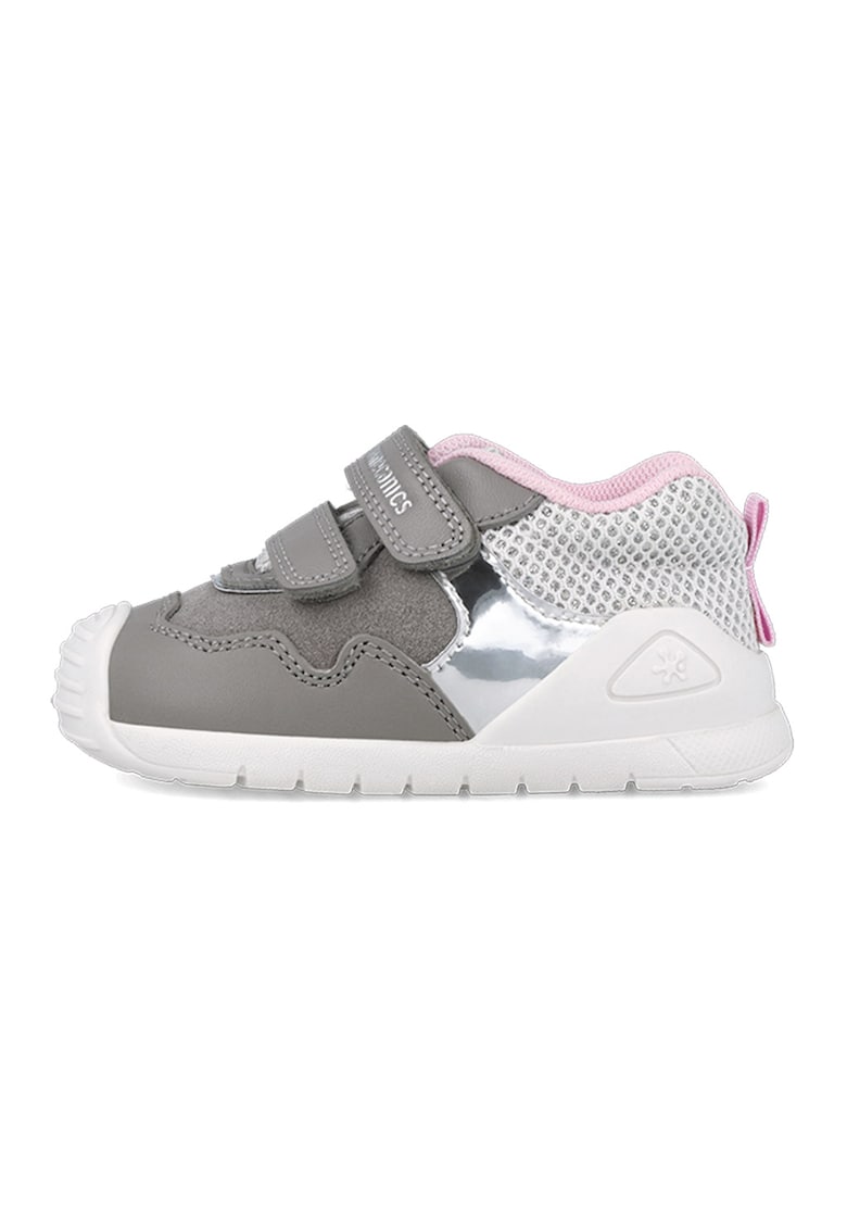 Спортни обувки с велкро и дизайн с цветен блок - Сребрист/Tъмносив Biomecanics