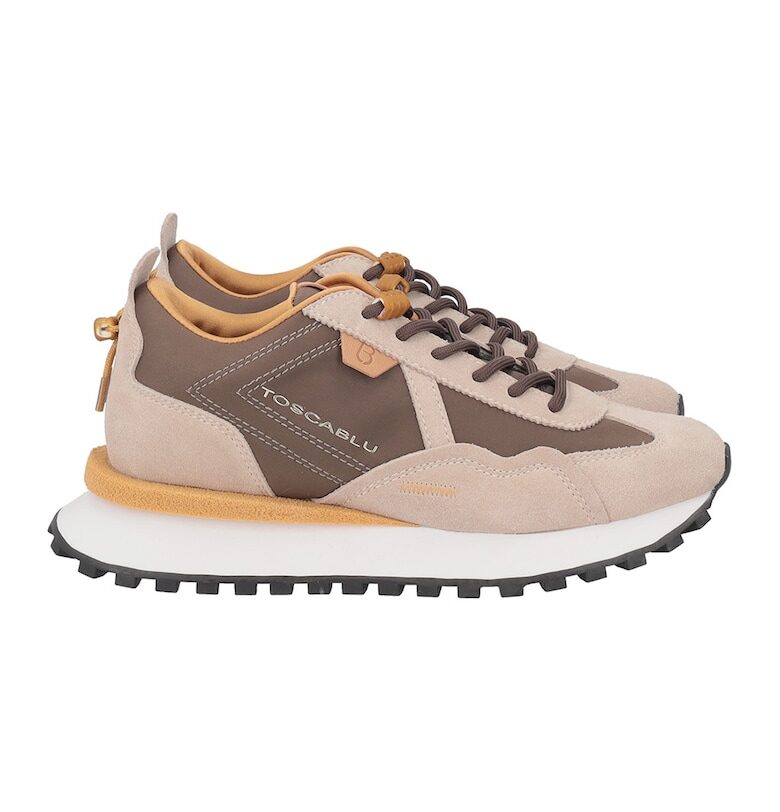 Спортни обувки с велур - Кафяв/Бежов Tosca Blu