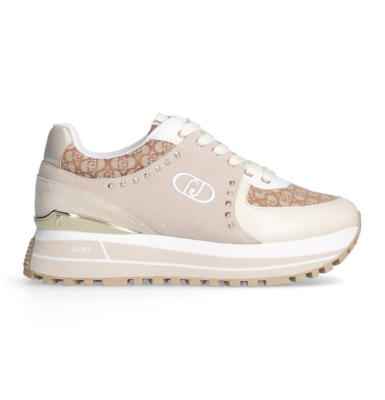 Спортни обувки с велур - Светло кафяво/Крем Liu Jo