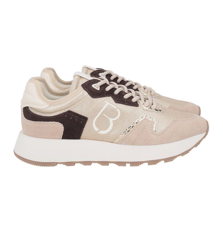 Спортни обувки с велур - Тъмнокафяв/Светло бежово Tosca Blu