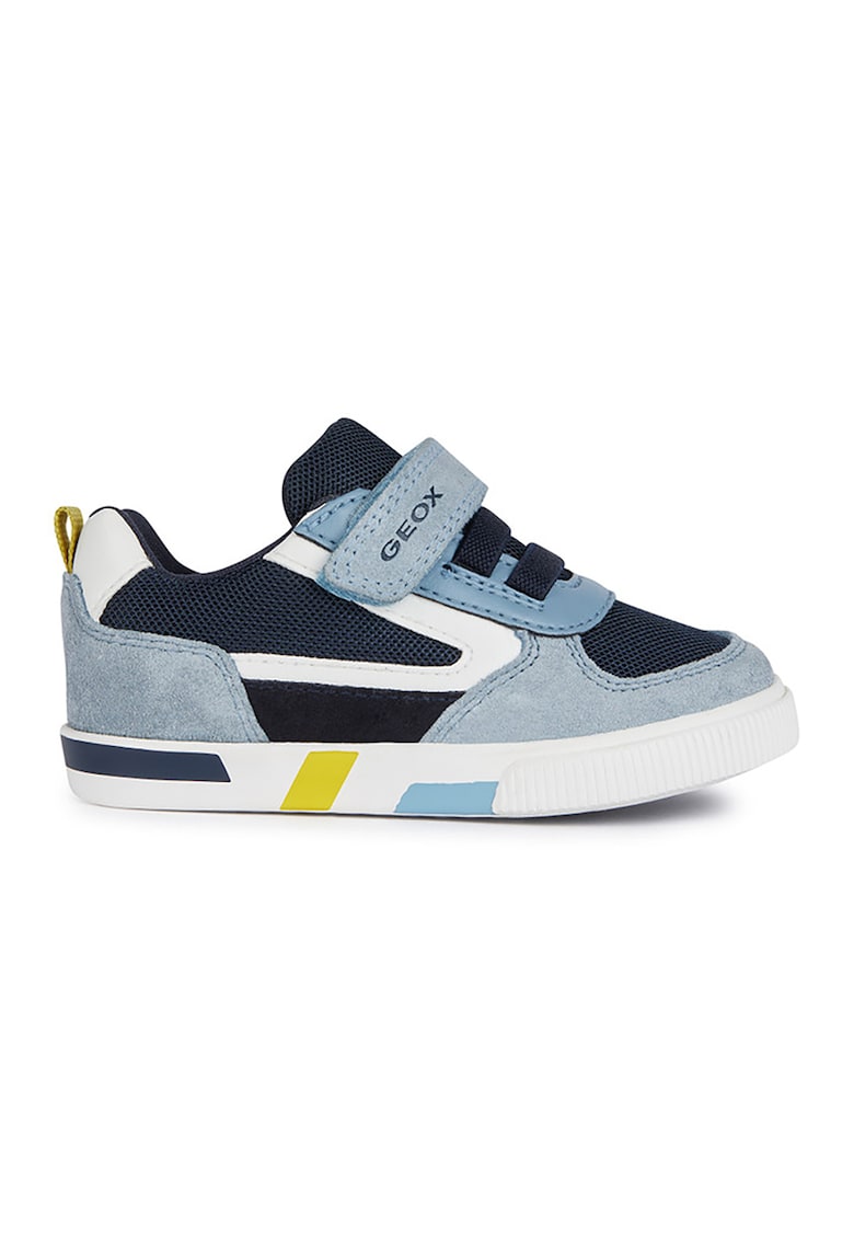 Спортни обувки с велур и велкро - Бял/Син Geox