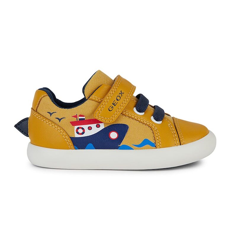 Спортни обувки с еко кожа - Светлокафяв/Тъмносин Geox