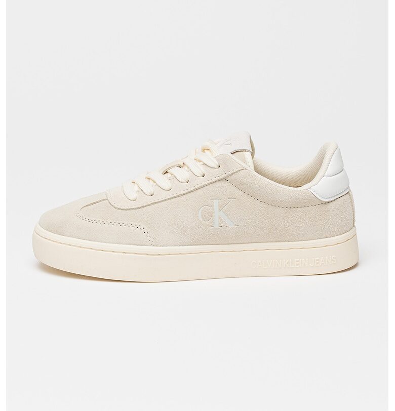 Спортни обувки с кожа и велур - Шам фъстък зелено CALVIN KLEIN JEANS