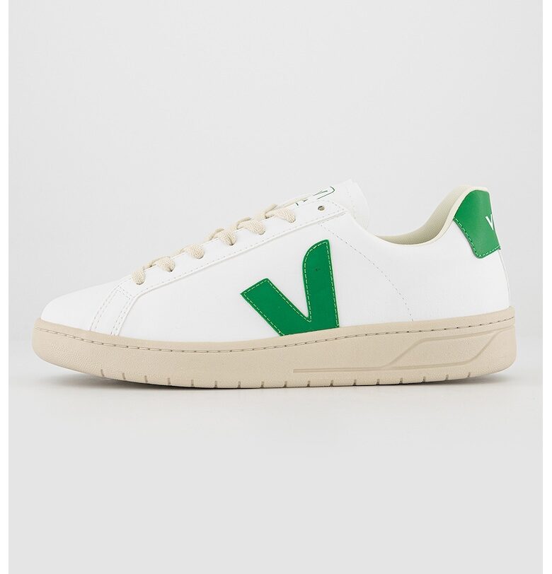 Спортни обувки с нисък профил и лого - Бял/Зелен Veja