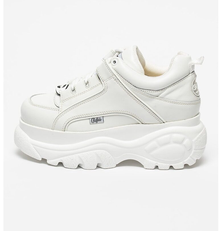 Спортни обувки с платформа от набук - Мръснобял Buffalo