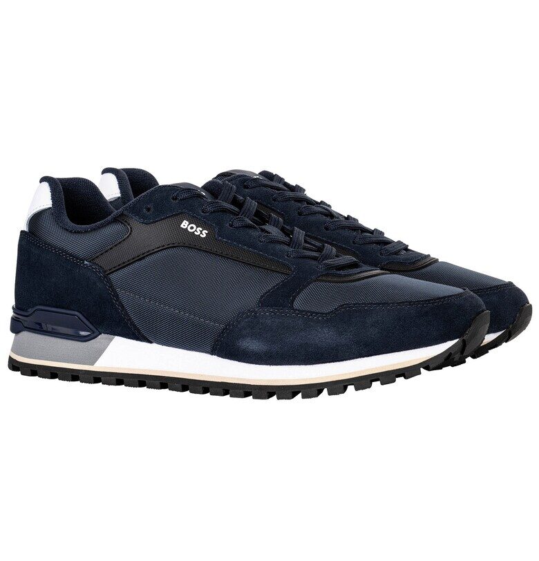 Спортни обувки със синтетика - Избеляло черно/Тъмносин BOSS