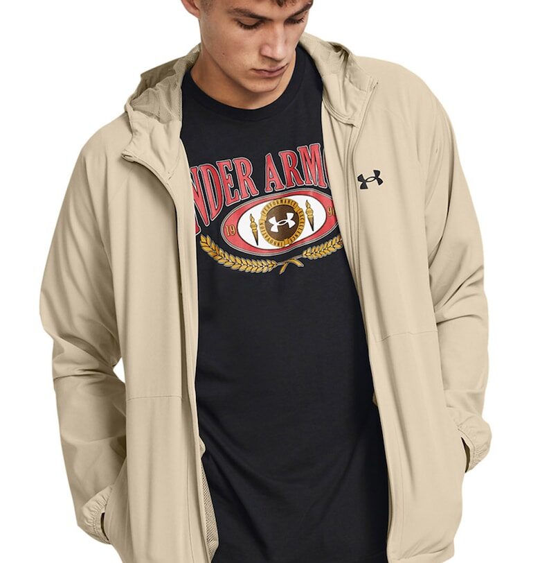 Спортно яке Stretch с качулка - Слонова кост Under Armour