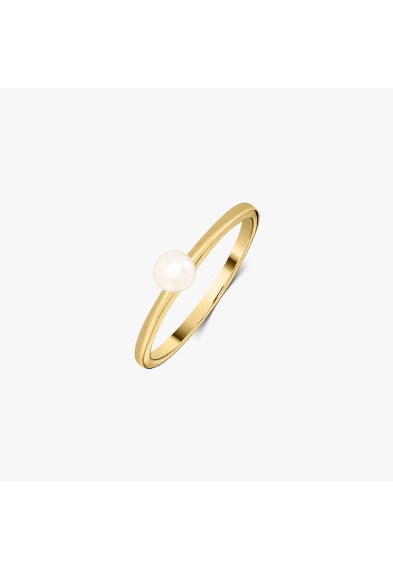 Сребърен пръстен Golden Pearl Solitaire INDIRA