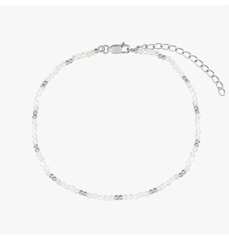 Сребърна гривна за глезен SummerScape – Лунен камък INDIRA