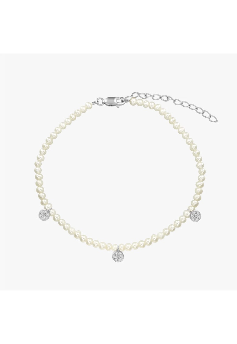 Сребърна гривна за глезен Венера - Естествени перли INDIRA