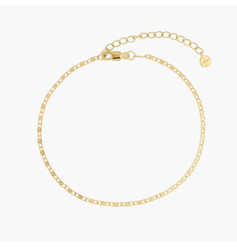 Сребърна гривна за глезен „Златна котва“ INDIRA