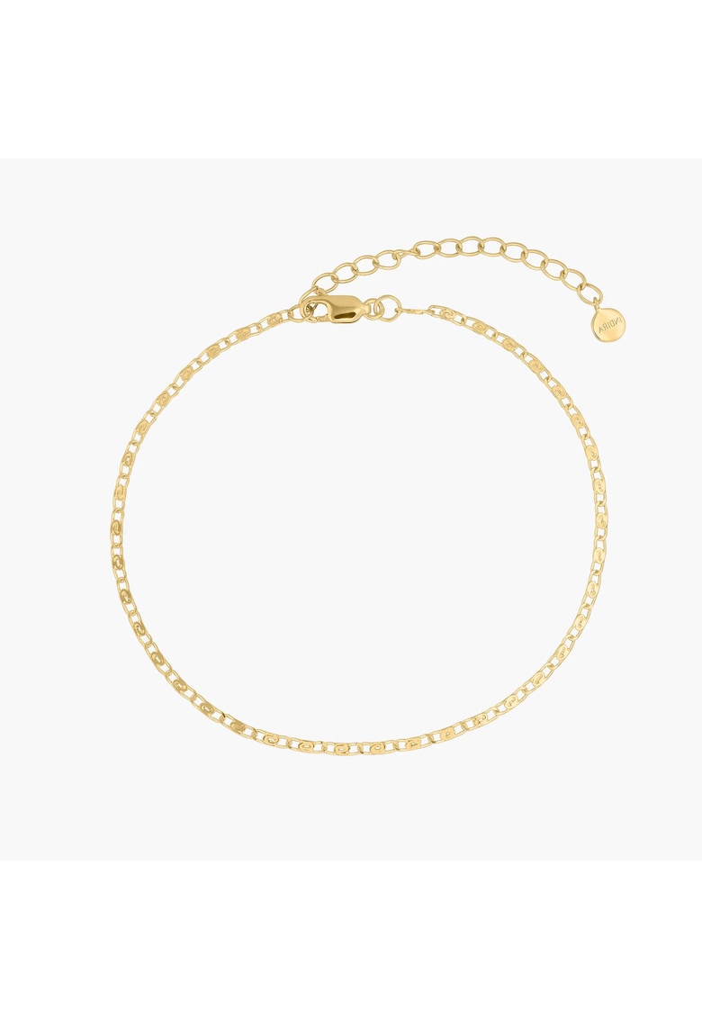 Сребърна гривна за глезен „Златна котва“ INDIRA