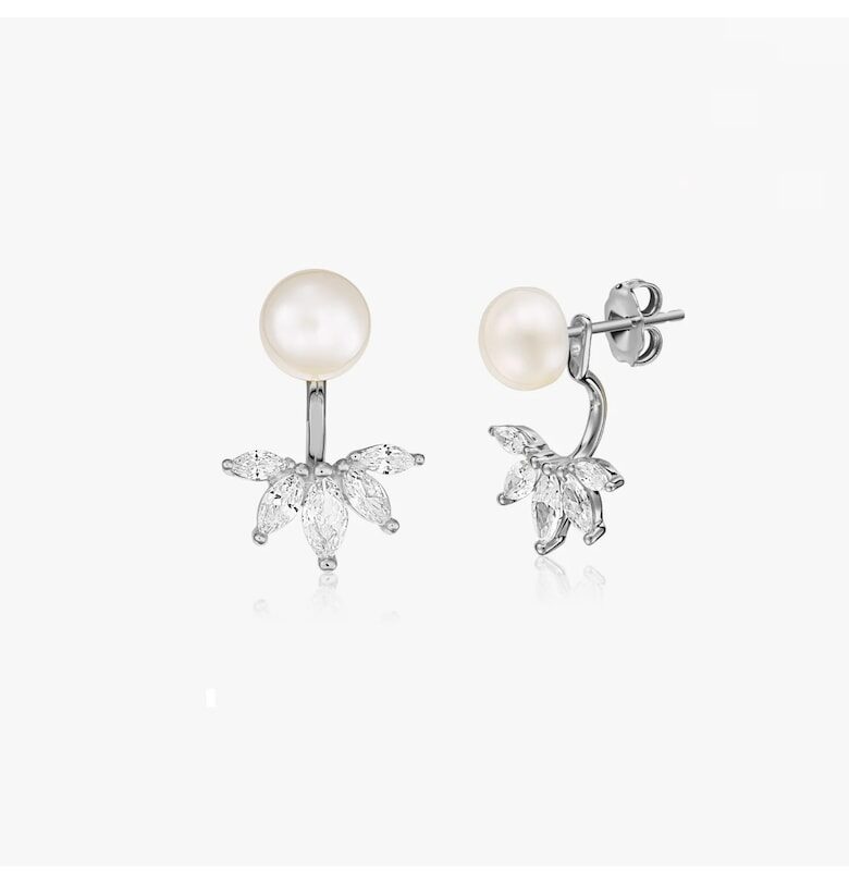 Сребърни обеци Day to Night - Естествени перли INDIRA