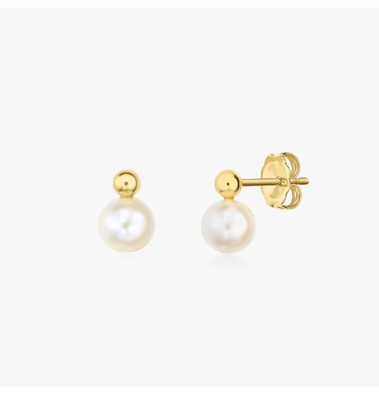 Сребърни обеци Golden Avery - Естествена перла INDIRA