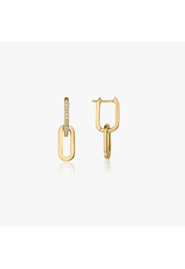 Сребърни обеци Golden Jessica - Цирконий INDIRA