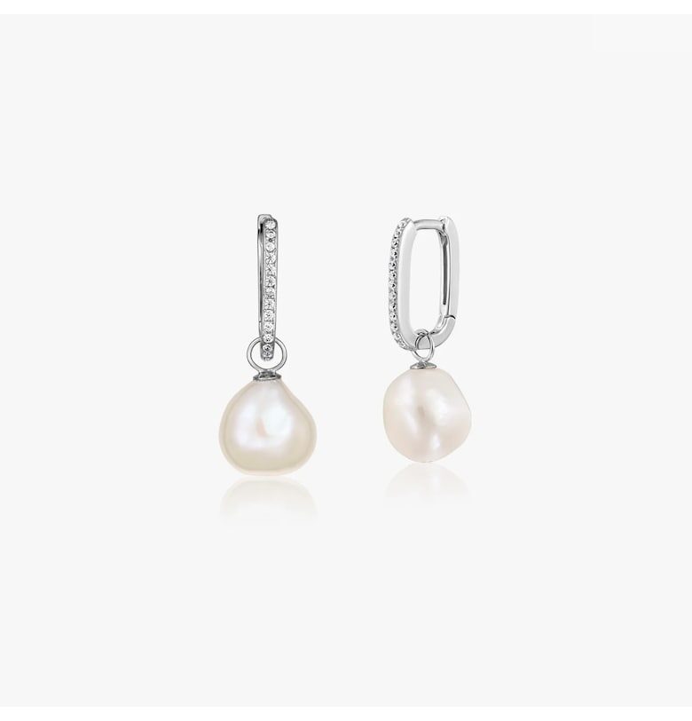 Сребърни обеци Parfait - Естествени перли INDIRA
