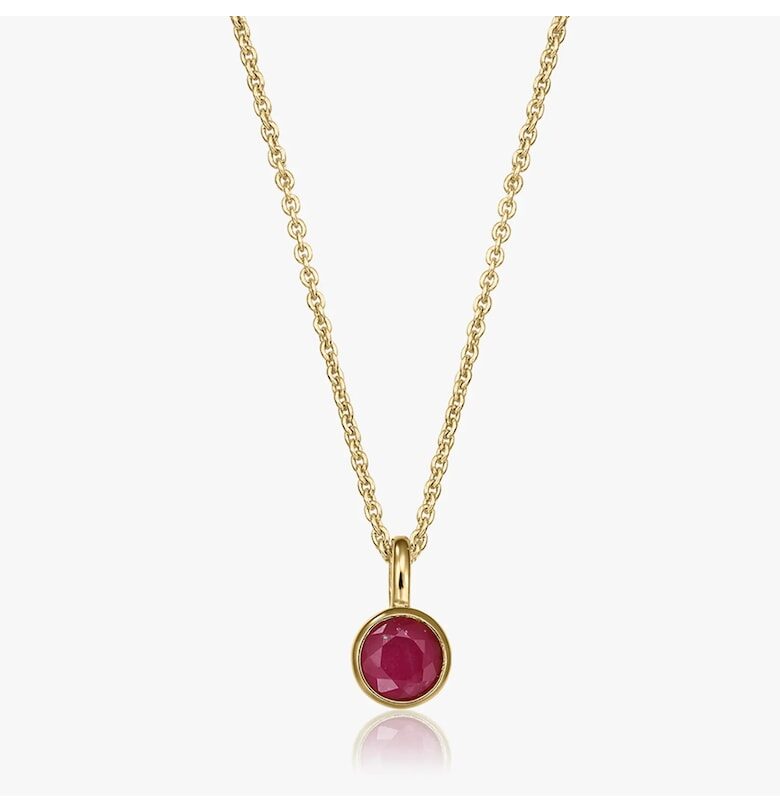 Сребърно колие Birthstone Golden July - Рубин INDIRA