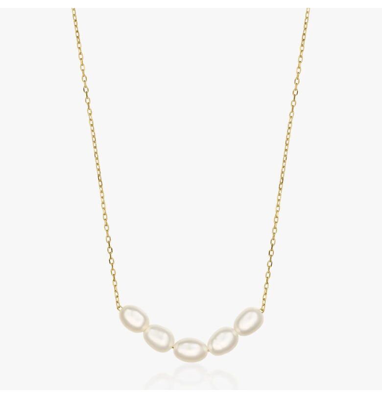 Сребърно колие Golden Maia - Естествени перли INDIRA