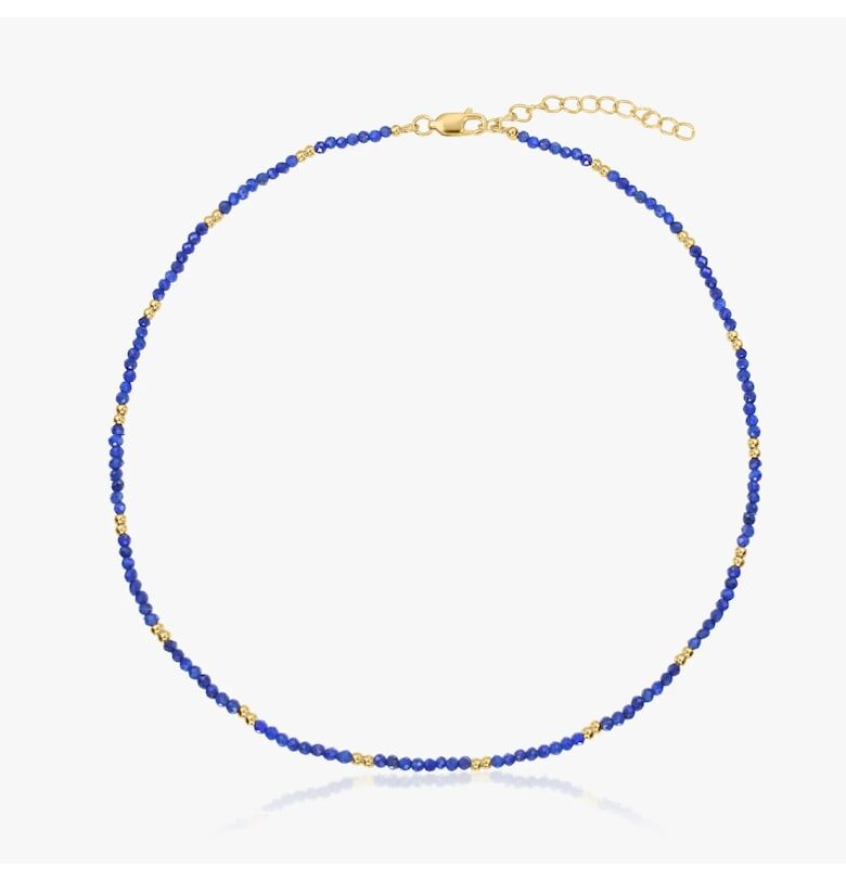 Сребърно колие Golden SummerScape - Лапис Лазули INDIRA