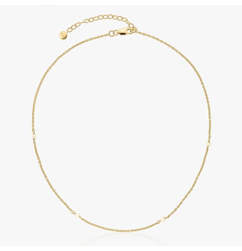 Сребърно колие Golden Tiny Pearls INDIRA