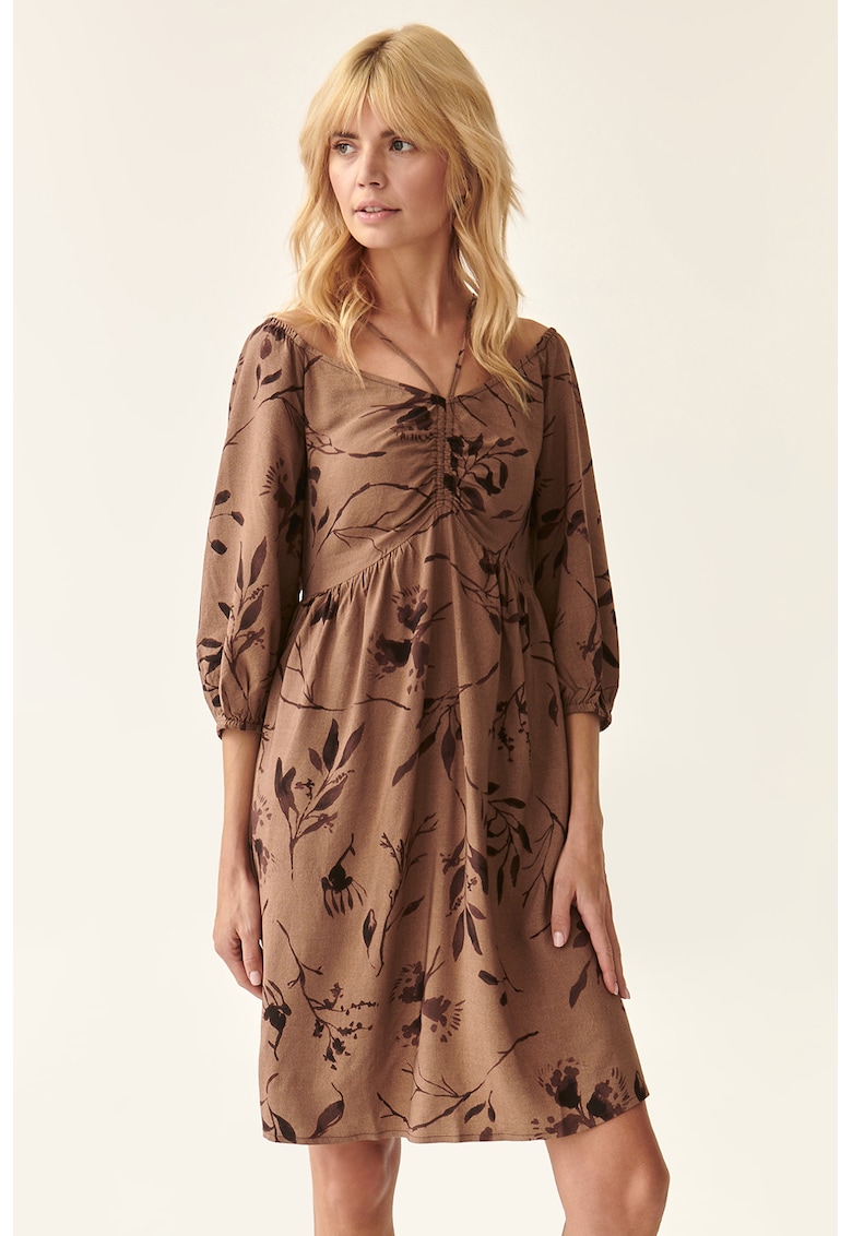 Среднодълга пола с шарка - Тъмнокафяв/Сиво-кафяв Tatuum