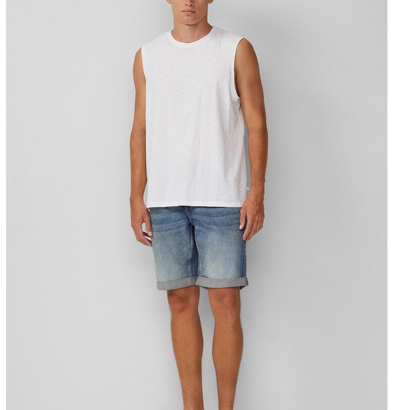 Стандартен къс панталон от деним - Светлосин QS