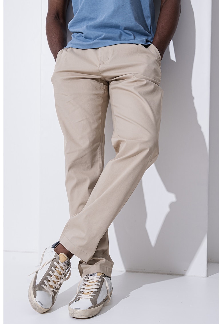 Стандартен панталон с връзка - Бежов Tommy Hilfiger