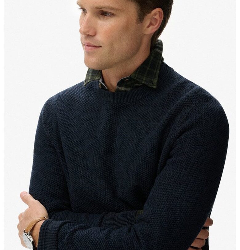 Стандартен пуловер от органичен памук - Тъмносин Superdry  Co