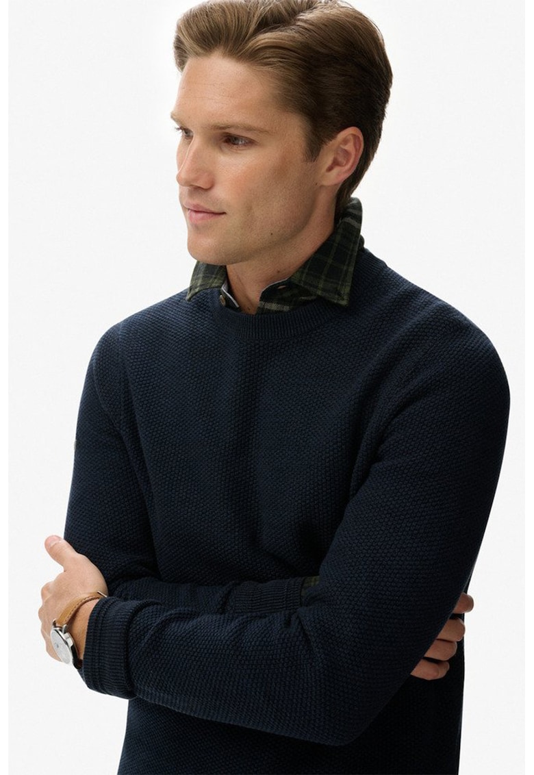 Стандартен пуловер от органичен памук - Тъмносин Superdry Co