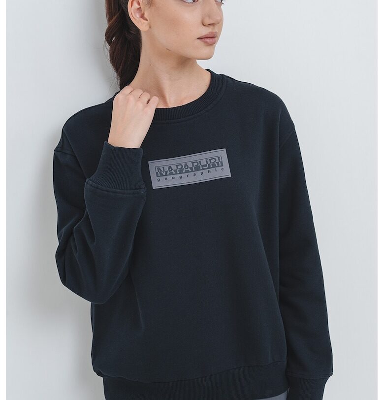 Стандартен суитшърт с лого - Черен/Сиво-кафяв Napapijri