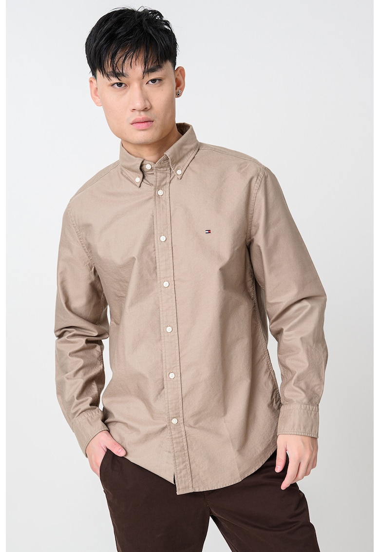 Стандартна риза Oxford Heritage - Светлокафяв Tommy Hilfiger