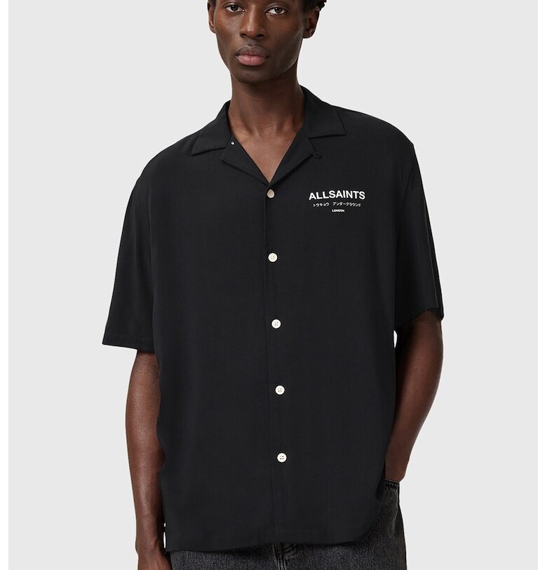 Стандартна риза Underground с лого - Бял/Черен AllSaints