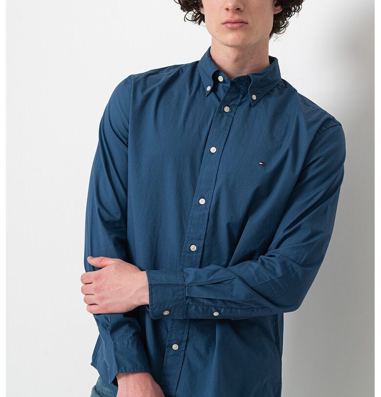 Стандартна риза от памук - Прашно синьо Tommy Hilfiger