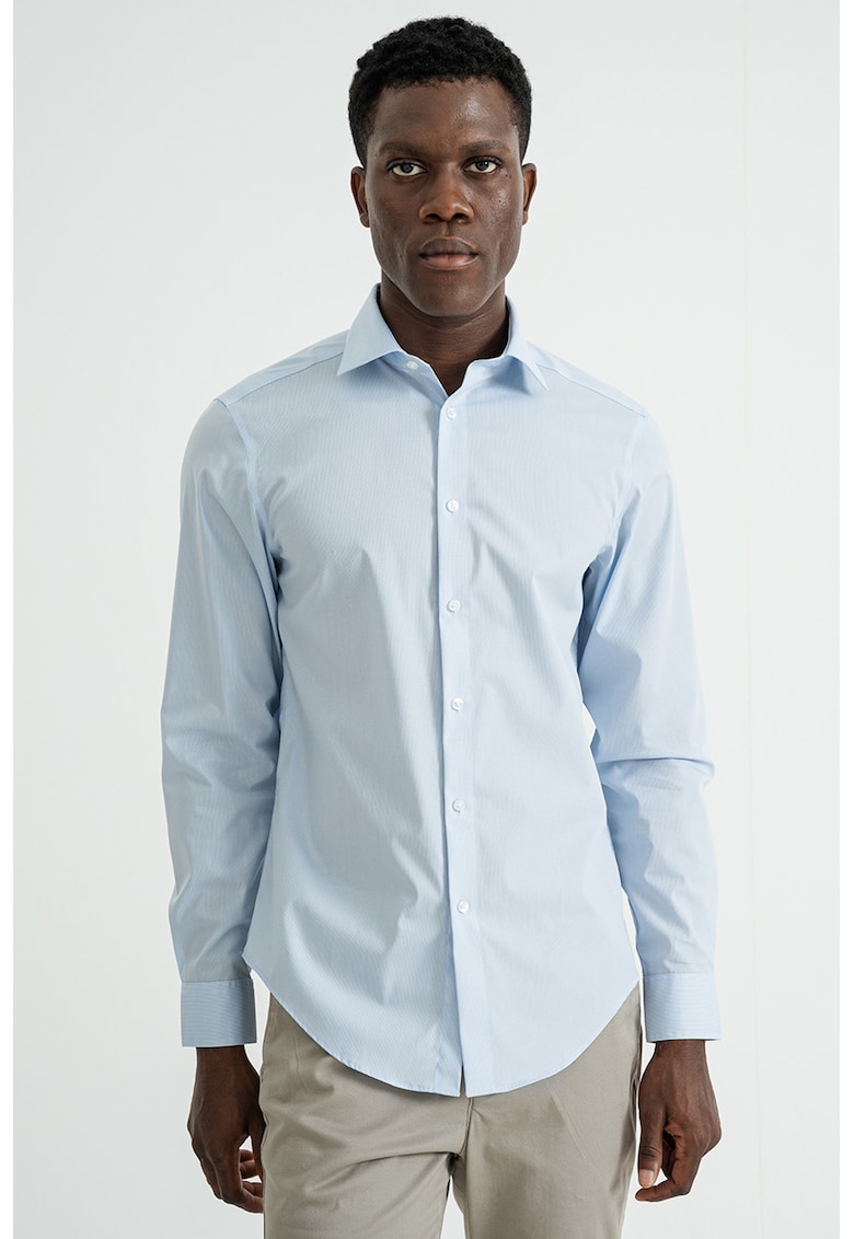 Стандартна риза с памук - Пастелносин CALVIN KLEIN