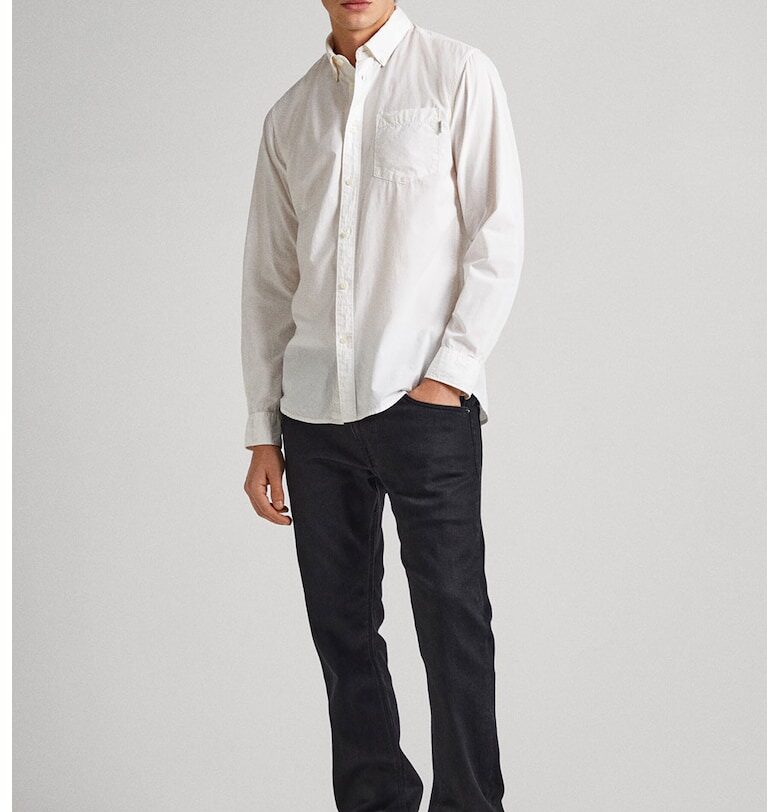 Стандартна риза с яка с копчета - Бял Pepe Jeans London
