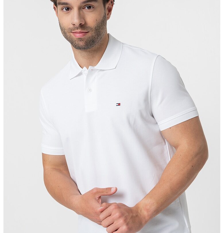 Стандартна тениска с яка - Бял Tommy Hilfiger