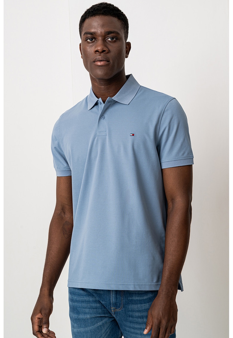 Стандартна тениска с яка - Пастелносин Tommy Hilfiger