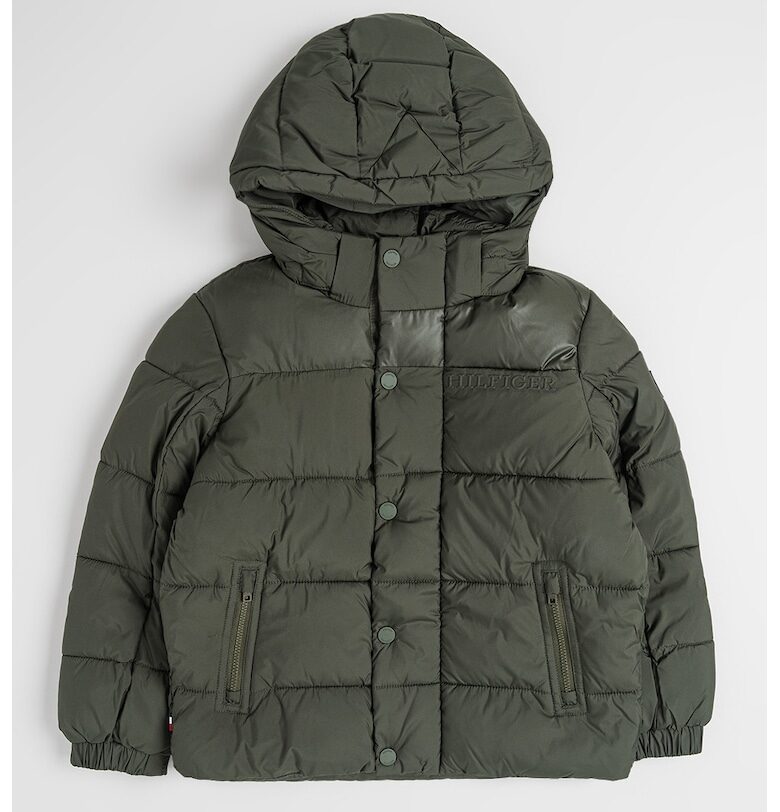 Стандартно зимно яке с отделяща се качулка - Каки Tommy Hilfiger