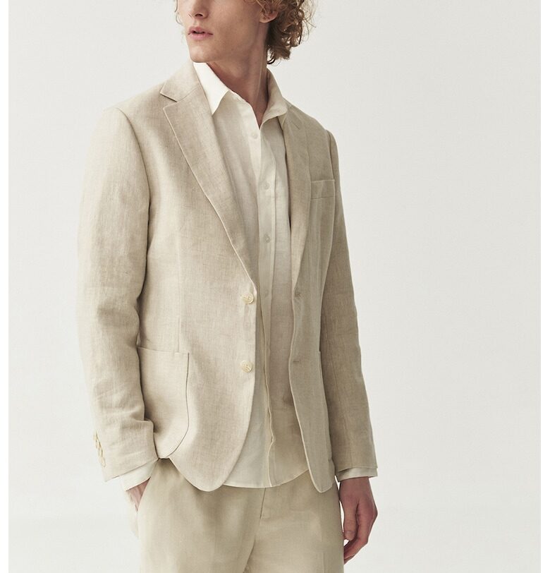 Стандартно ленено сако - Бежов Tatuum